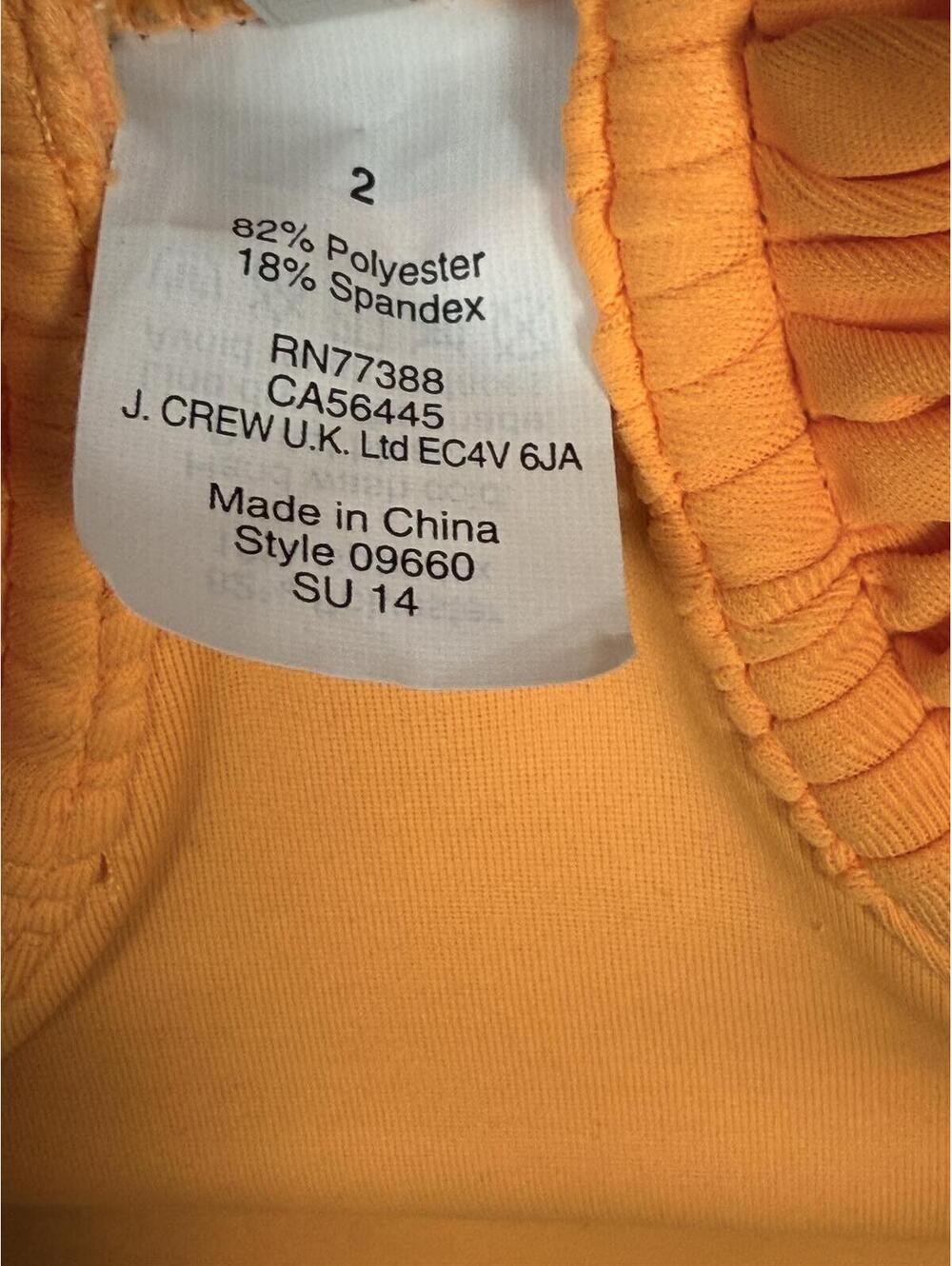 NWT J.Crew Underwire Size 2 Hi-Cut Swimsuit Fluorescent Orange Convertible Y2K - Picture 4 of 16
